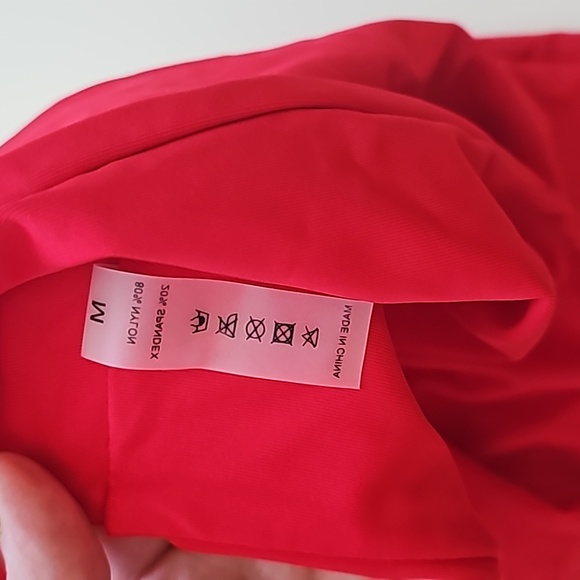 NWOT Red Bikini Wrap One Shoulder Top Highwaisted bottom Size Medium - Picture 4 of 9